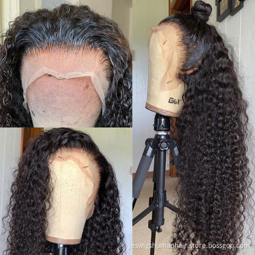 Raw Mink Brazilian Afro Curly Virgin Human Hair Hd Full Lace Front Wig Cheap Transparent Lace Frontal Wig For Black Women Vendor